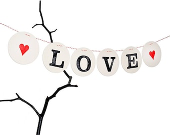 LOVE garland, bunting wedding decor handmade by renna deluxe