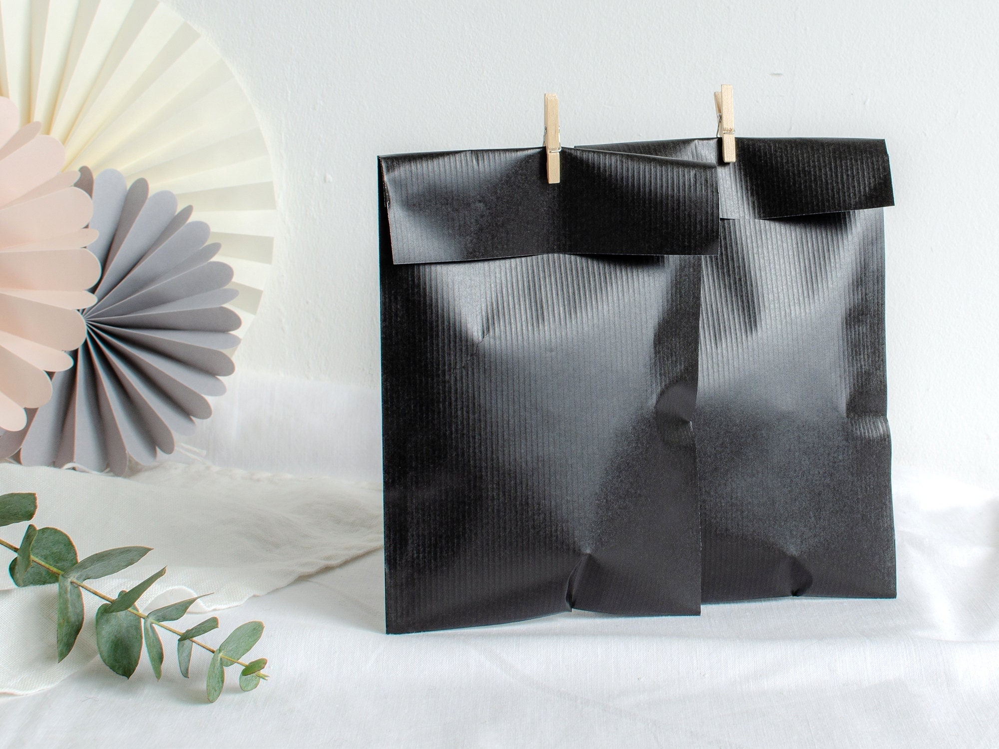 Paper Bags Candy Bar BLACK Paper Bags Wedding, Paper Bags Candy