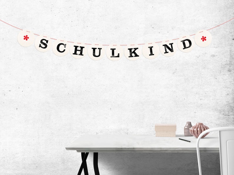 SCHULKIND Girlande aus Buchstaben zur Einschulung Deko Schuleinführung erster Schultag Fait à la main von renna deluxe image 4