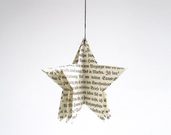 Star Christmas tree Ornament made of vintage paper by renna deluxe