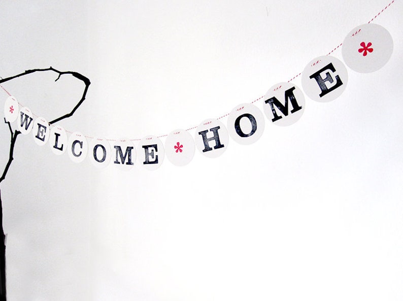 WELCOME HOME garland, bunting decor handmade by renna deluxe image 2