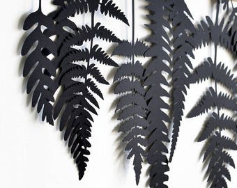 Fern garland, paper leaf, frond, fern decor, paper leaf, party decor, home decor, cut out, 15 leaves package