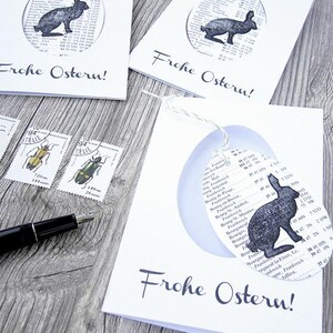 Cartão de Páscoa com coelhinho da Páscoa pingente de ovo de Páscoa Ovos de Páscoa para pendurar em renna deluxe