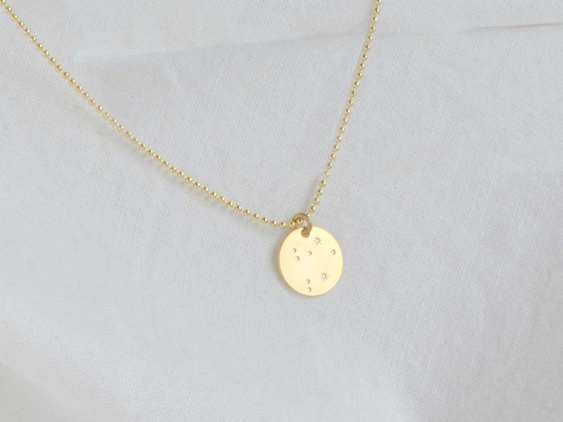 Zodiac Necklace gold with charm, Zodiac pendant necklace, Astrology necklace, Zodiac Constellation, boho handmade jewelry by renna deluxe zdjęcie 6