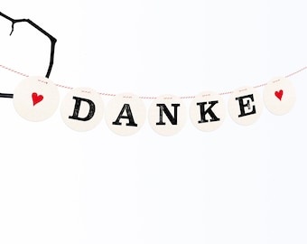 Danke Girlande, Hochzeitsgirlande, Buchstaben-Girlande für die Dankeskarte von renna deluxe