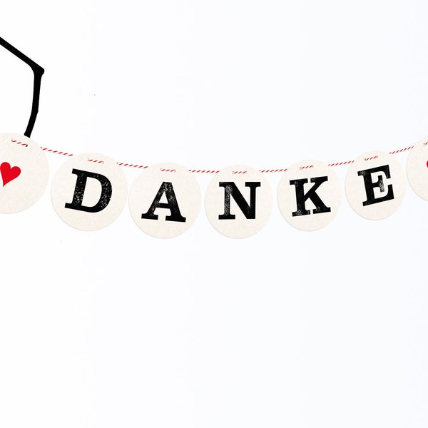 Danke Garland, bruiloft bunting, bruiloft decoratie, photoprop, handgemaakt door renna deluxe