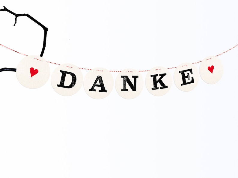 Danke Garland, wedding bunting, wedding decoration, photoprop, handmade by renna deluxe image 1