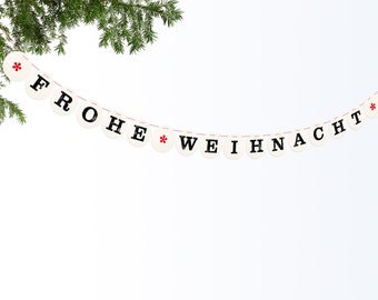 FROHE WEIHNACHT banner // Christmas garland for the holiday season, photo prop, decration renna deluxe