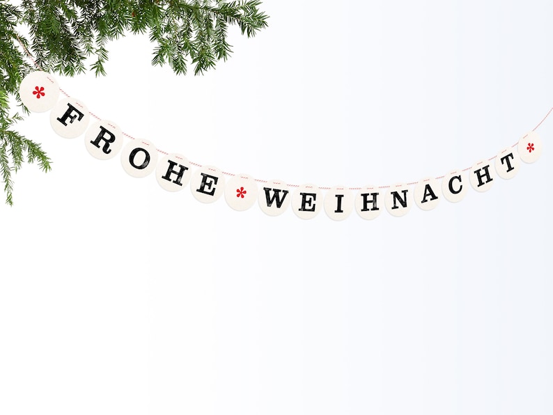 FROHE WEIHNACHT banner // Christmas garland for the holiday season, photo prop, decration renna deluxe image 1