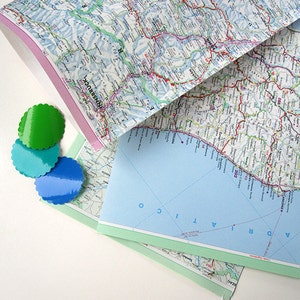Geschenktüten Globus Weltkarte, 3er Set upcycling alte Landkarten, renna deluxe Bild 2