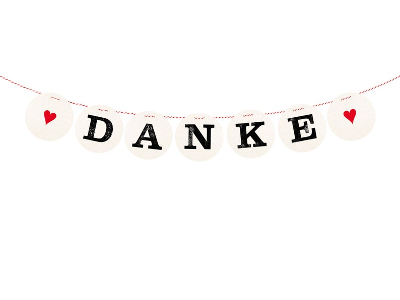 Danke Garland, wedding bunting, wedding decoration, photoprop, handmade by renna deluxe image 4