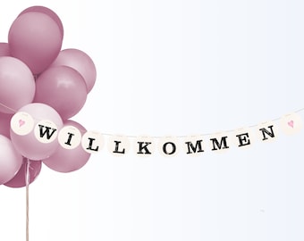 WILLKOMMEN Girlande, Hochzeitsgirlande aus Buchstaben, Party-Deko, Hochzeitsdekoration von renna deluxe