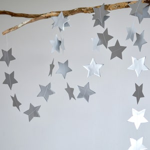 STAR garland in Silver, Paper Garland, Wedding Garland, Wedding Decoration, Paper Decoration, Christmas Decoration by renna deluxe
