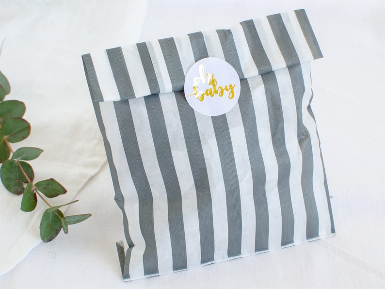 paper bags candy bar BLACK paper bags wedding, paper bags candy, candy bar bags, advent calendar, ramadan calendar, paper bags black white image 6