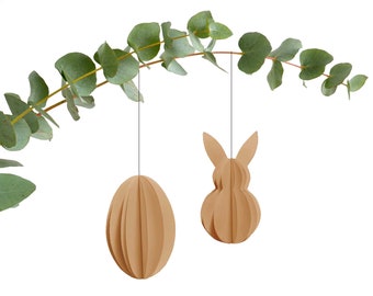 Easter egg easter bunny made of kraft paper hygge decor upcycled by renna deluxe