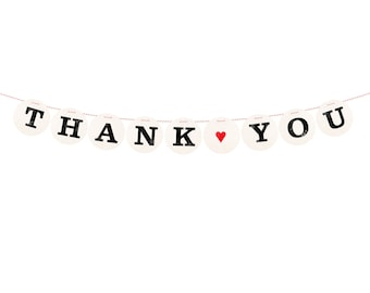THANK YOU banner vintage rustic wedding garland, thank you sign, bunting, photo props, thank you cards, wedding decoration renna deluxe