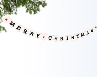 MERRY CHRISTMAS banner Merry Christmas garland decoration by renna deluxe