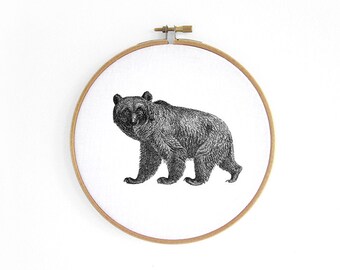 Bear Hoop art, embroidery hoop, vintage graphic, wall decoration art by renna deluxe