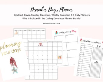 a4 christmas day planner printable monthly weekly daily etsy