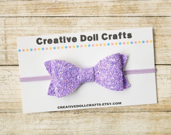 Purple Doll Headband, Doll Bow Headband, Doll Headband, 18 Inch Doll, Doll Hair Accessory, 15 Inch Doll, AG Doll Headband, Doll Bow