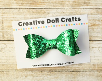 Green Doll Headband, Doll Headband, St Patrick's Day, 18 Inch Doll Bow, 18 Inch Doll, Doll Accessory, Doll Bow Headband