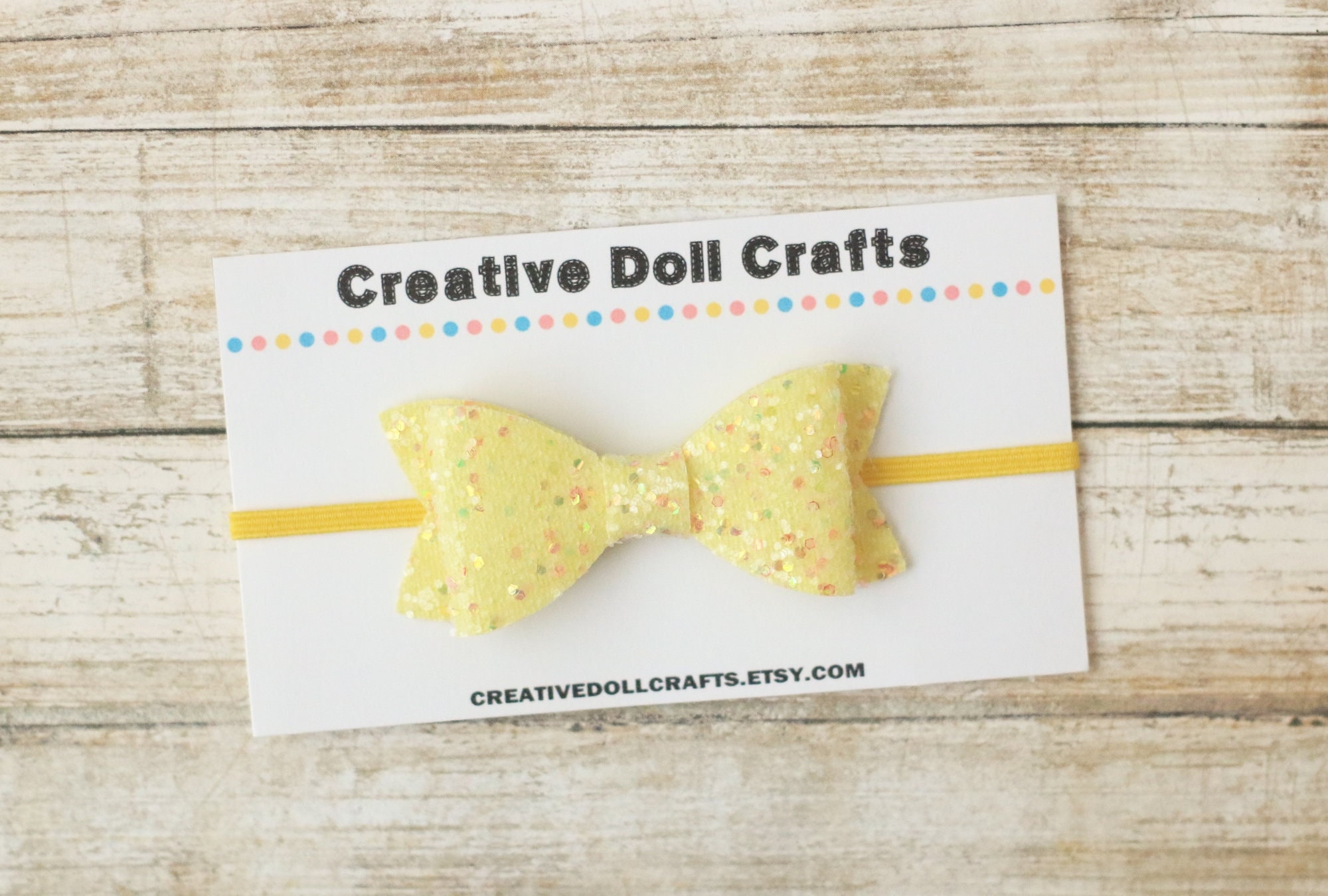 Yellow Doll Headband, Doll Hair Bow, Doll Accessory, 18 Inch Doll, Doll Headband, Doll Hair Accessory, 18 Doll Hair Bow, Yellow Bow For Doll