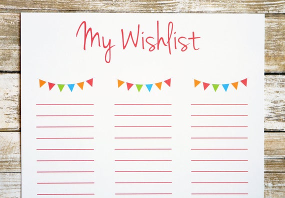 printable wishlist wishlist for girls birthday wishlist etsy printable birthday wish list