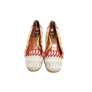 Vintage Y2K Missoni Ballet Flats // Designer Fabric Slip On Travel Shoes Size 6 // European Vintage