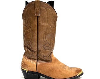Vintage Sanders Sharkskin-leather EXOTIC Western Boots 2 Color--8 
