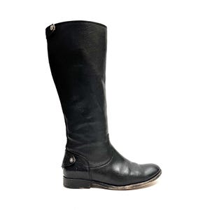 Vintage 1990s Equestrian Riding Boots // Black Leather Knee High Back Zip Sport Boots by Frye Size 7.5