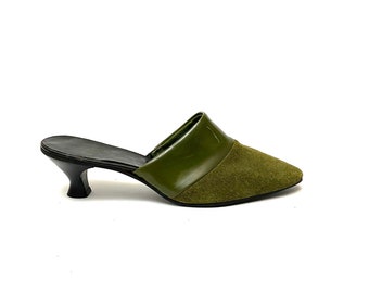 olive green mules