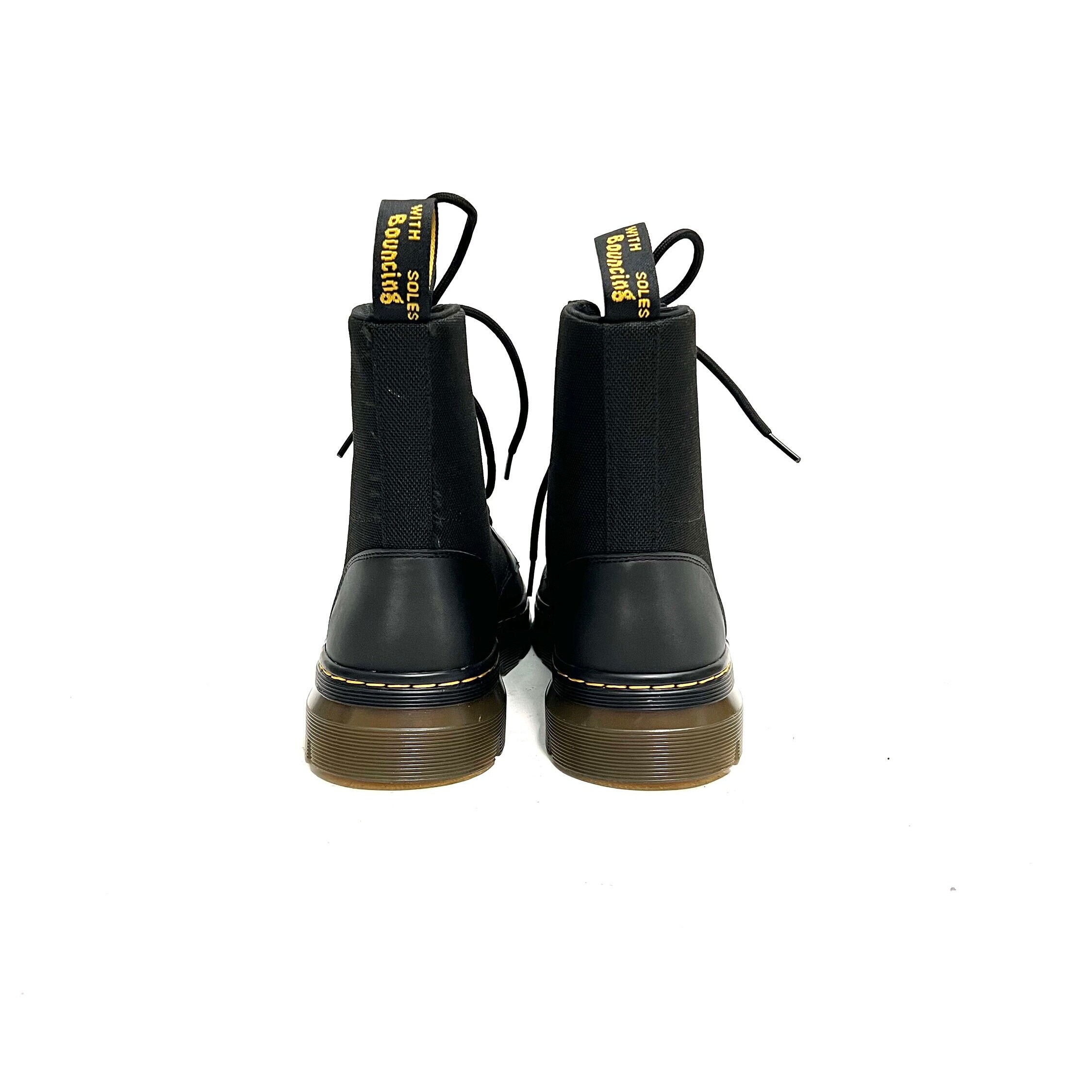 Botas de combate con cordones y plataforma Combs de lona negra para mujer de Dr. Martens Talla 10 Etsy Mexico