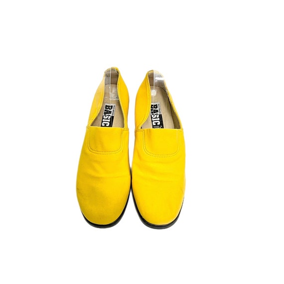 Vintage 1990s Designer Slip On Sneakers // Yellow Canvas Chunky Trainers by Paco Herrero Size 8 // European Vintage