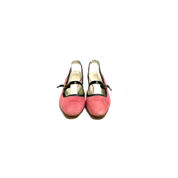Vintage 1960s Pink Suede Mary Janes // Slingback … - image 2