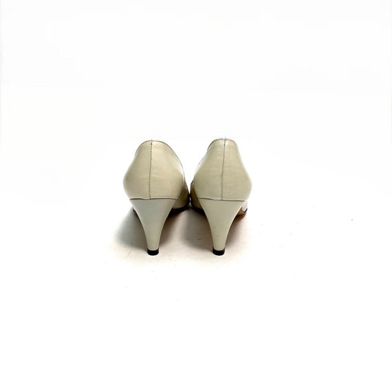 Vintage 1980s Deadstock Peep Toe Pumps // Beige L… - image 8