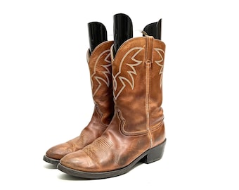 Stivali da cowboy vintage da uomo anni '70 // Stivali western in