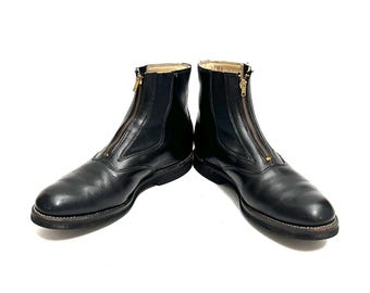 Vintage 1960s mens black leather custom made jodhpur riding Kroop boots Vintage 1960s Mens Custom Made Equestrian Boots // Black  main image 4