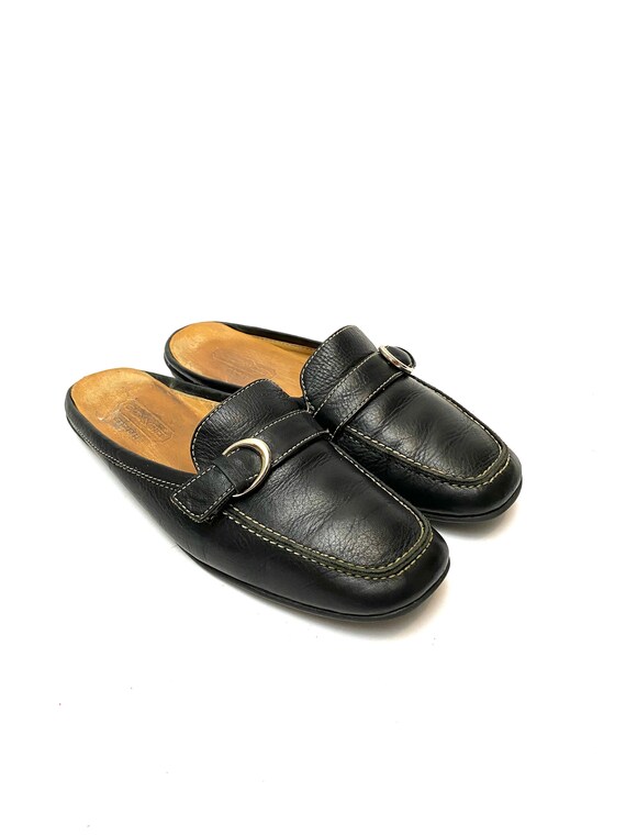 Vintage 1990s Coach Slip Ons // Black Leather Desi