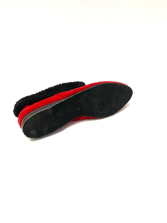 Vintage 1960s Deadstock Slippers // Red Corduroy … - image 8