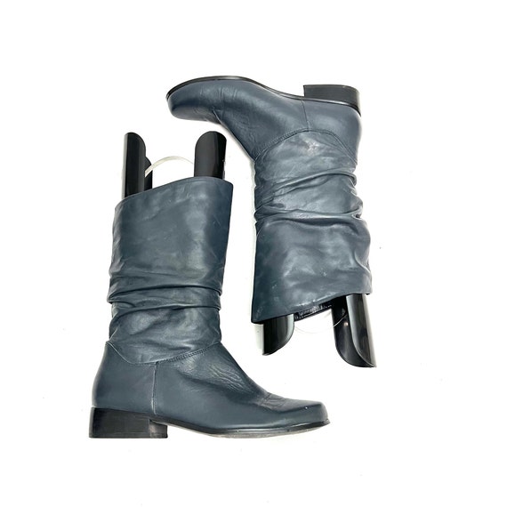 Navy slouch deals boots