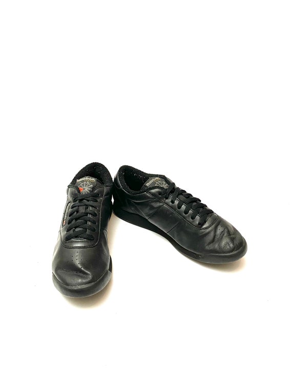 Vintage 1980s Classic Reebok Sneakers // Black Le… - image 4