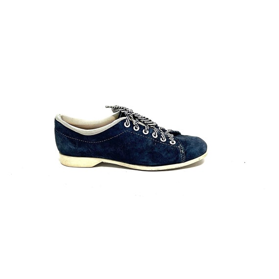 Vintage 1960s Womens Bowling Shoes // Blue Suede … - image 1