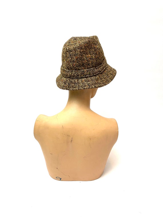 Vintage 1970s Unisex Halston Hat // Wool Tweed Be… - image 5