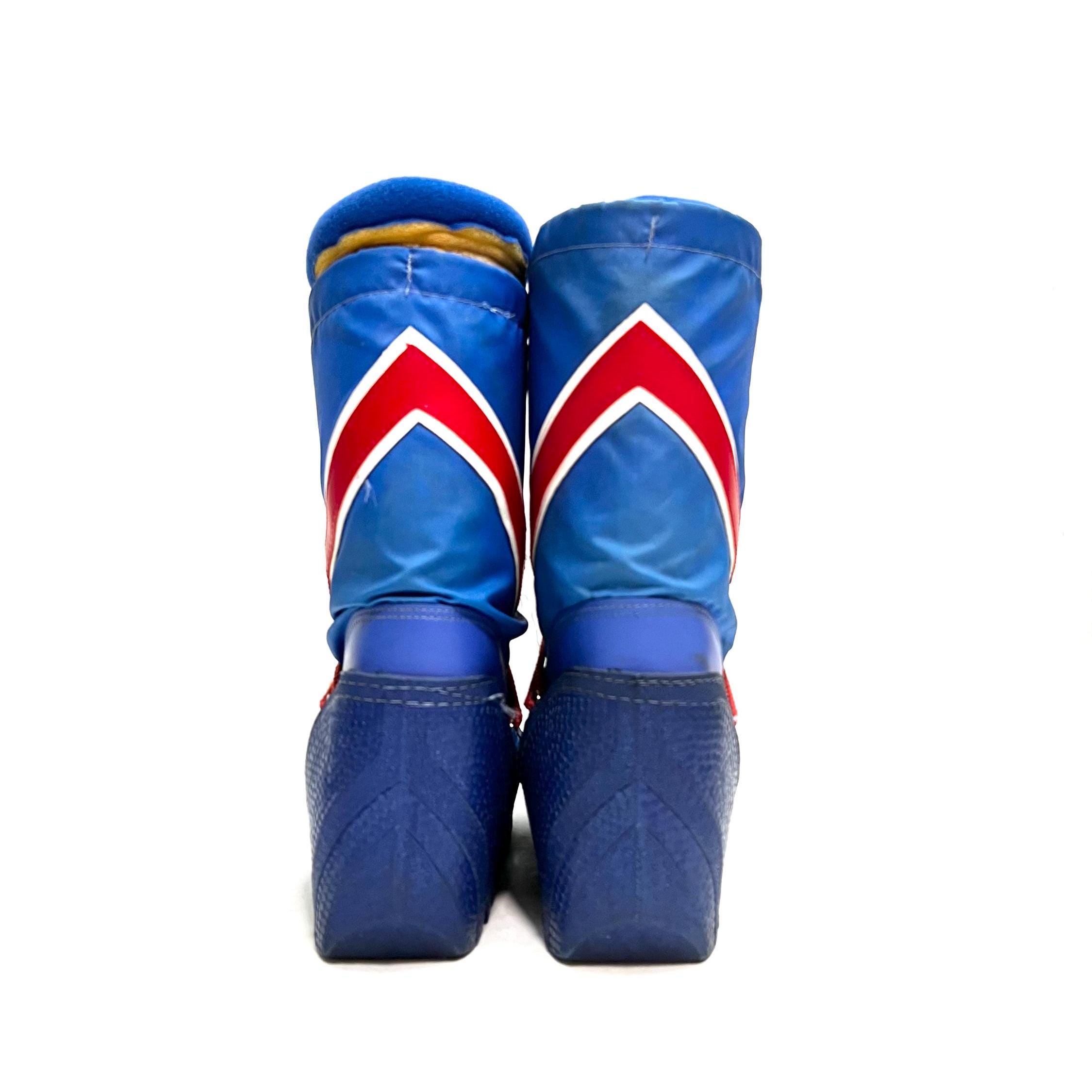 Moon Boots Platform Snow Boots Size Mens 8 Red Blue White Japan 1970s 1980s Vntg Vintage 1980s Womens Moon Boot Style Snow Boots // Blue  main image 2