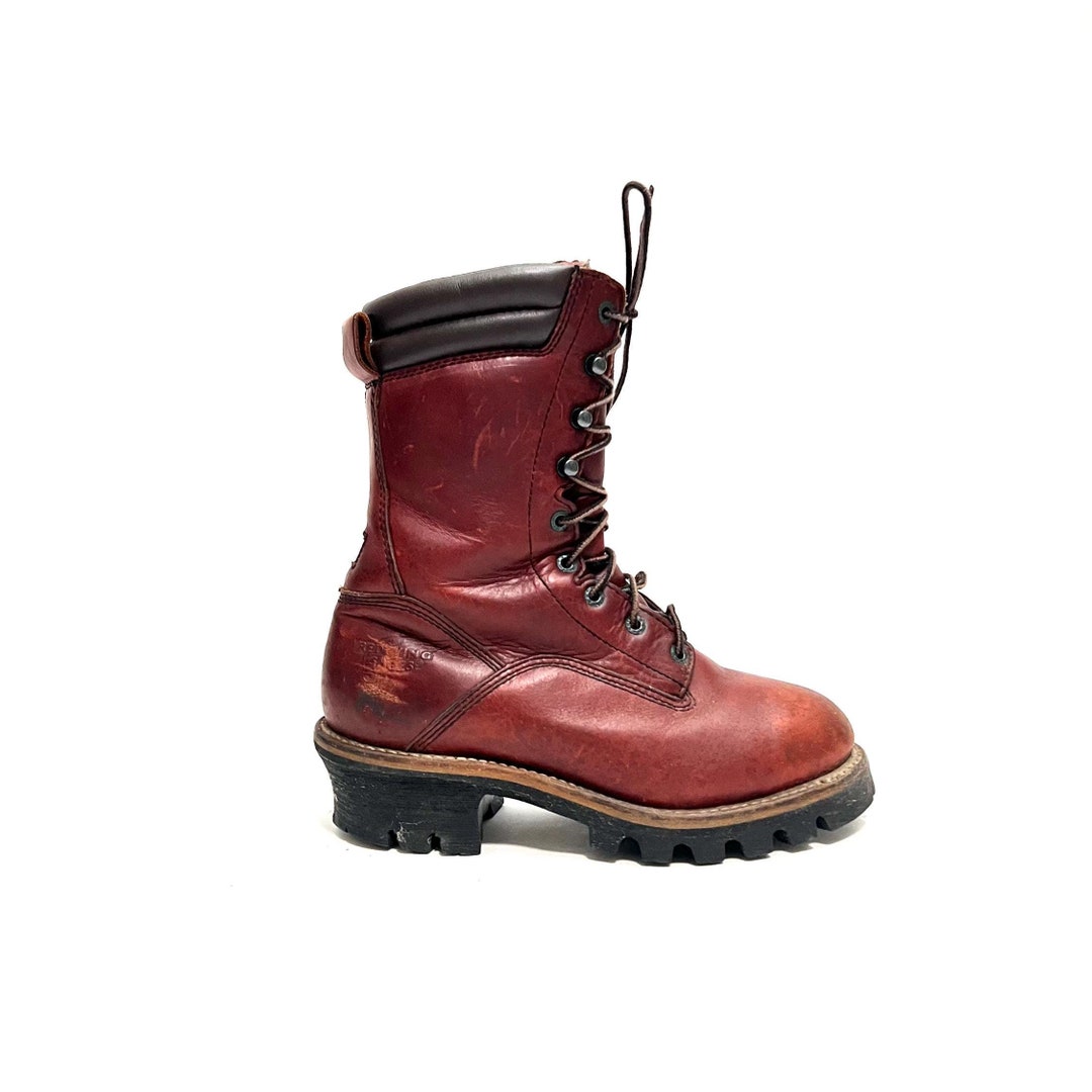 Vintage 1990s Mens Steel Toe Work Boots // Oxblood Leather  display picture 2