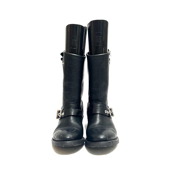 Bottes Motardes Femme En Cuir PU - Talon Bloc 5cm - Style Rétro Et Confortable