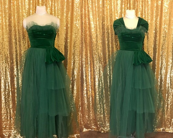 green velvet ball gown