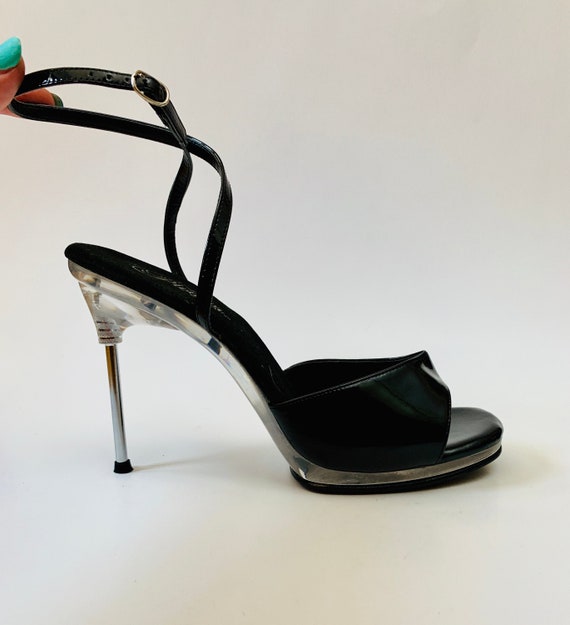 Vintage 1990s Black Patent Leather Acrylic Fetish