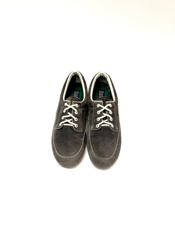 Vintage 1970s Oxfords // Gray Suede Lace Up Sneak… - image 3