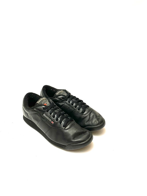 Vintage 1980s Classic Reebok Sneakers // Black Le… - image 6